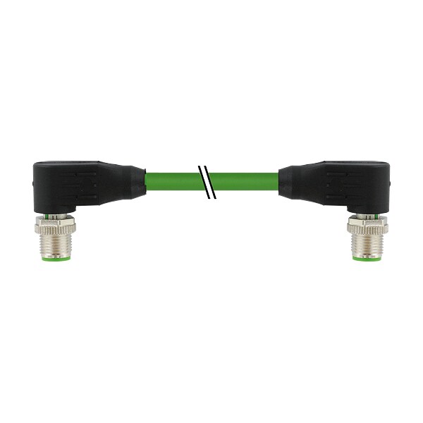 Murrelektronik M12 male 90 Degree / M12 male, 90 Degree, shielded, Ethernet, PUR 2x2xAWG22 shielded gn UL/CSA 3m 7000-44561-7940300 - main